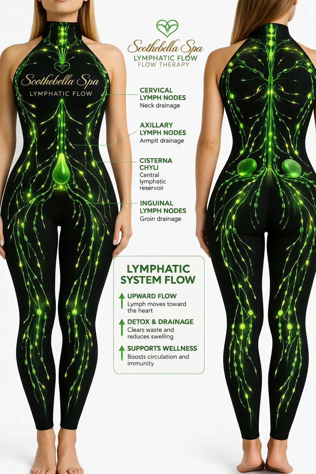 Lymphatic Flow Therapy diagram at Soothe Bella Spa